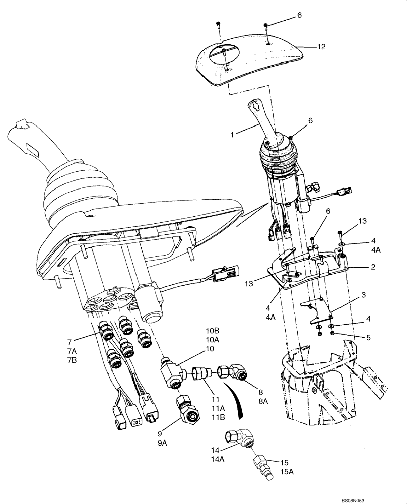 Схема запчастей Case 921E - (08-23) - LOADER CONTROL - JOYSTICK CONTROL MOUNTING (08) - HYDRAULICS