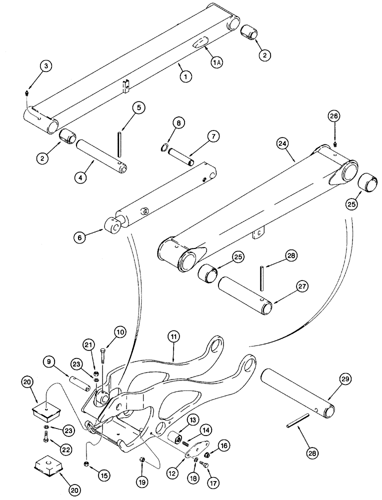 Схема запчастей Case 960 - (09-48) - MOUNTING PLOW LIFT ARMS (09) - CHASSIS