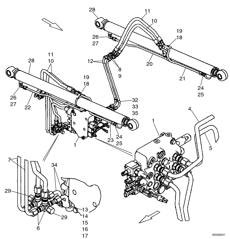 Схема запчастей Case 435 - (08-01) - HYDRAULICS - LOADER LIFT (08) - HYDRAULICS