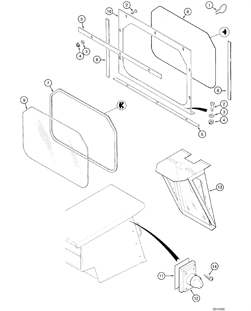 Схема запчастей Case 1840 - (09-27) - REAR WINDOW AND SCREEN CANVAS (EUROPE, - JAF0098065) (09) - CHASSIS/ATTACHMENTS