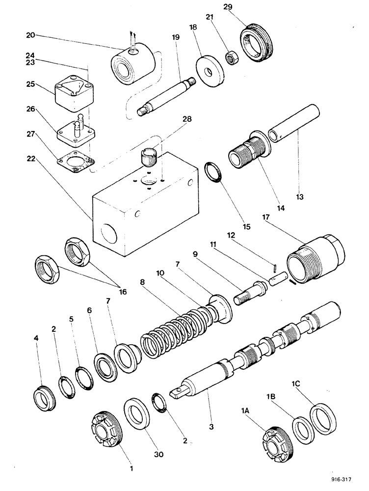 Схема запчастей Case 580F - (184) - LOADER CONTROL VALVE, TILT SPOOL (35) - HYDRAULIC SYSTEMS