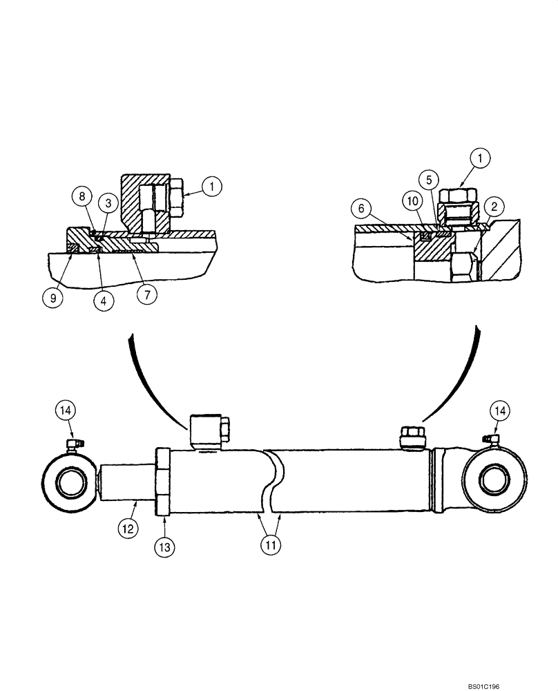 Схема запчастей Case 40XT - (08-16) - CYLINDER - LOADER LIFT, NA, BSN JAF0374549 , EUROPE, BSN JAF0348068 (08) - HYDRAULICS