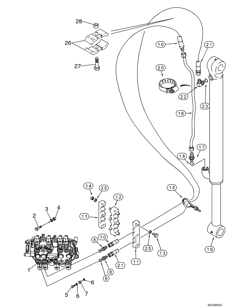 Схема запчастей Case 580M - (08-12) - HYDRAULICS - CYLINDER, BACKHOE BUCKET (MODELS WITHOUT EXTENDABLE DIPPER) (08) - HYDRAULICS