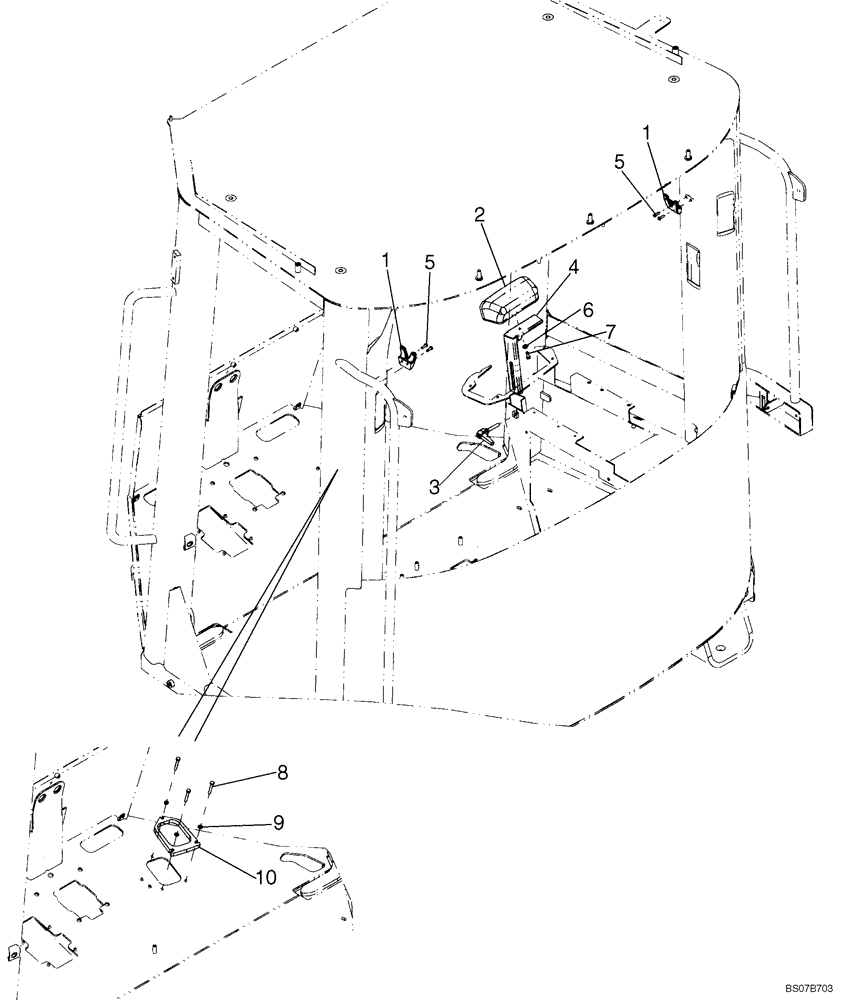 Схема запчастей Case 821E - (09-62) - CAB - COMPONENTS (09) - CHASSIS