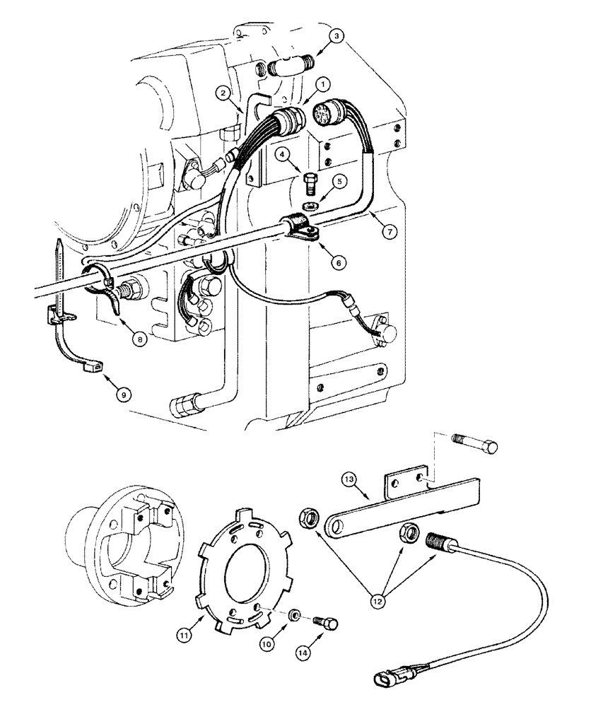 Схема запчастей Case 865 DHP - (4-030) - ELECTRIC SYSTEM - TRANSMISSION (04) - ELECTRICAL SYSTEMS