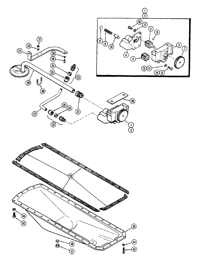 Схема запчастей Case W9B - (035A) - OIL PUMP, (377) SPARK IGNITION ENGINE, FIRST USED ENGINE SERIAL NUMBER 2173890 (02) - ENGINE