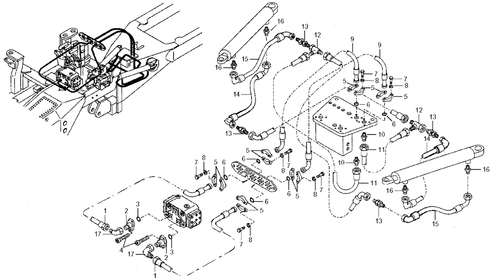 Схема запчастей Case 330 - (43A03010773[02]) - STEERING SYSTEM - HYDRAULIC CIRCUIT (09) - Implement / Hydraulics / Frame / Brakes