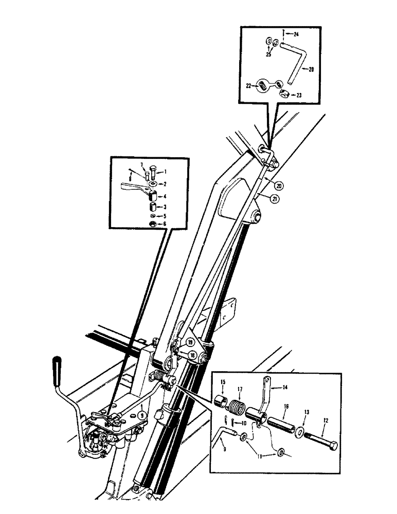 Схема запчастей Case 33 - (014) - LOADER RETURN TO DIG PARTS, USED BEFORE LOADER SN. 4162797 AND AFTER) 