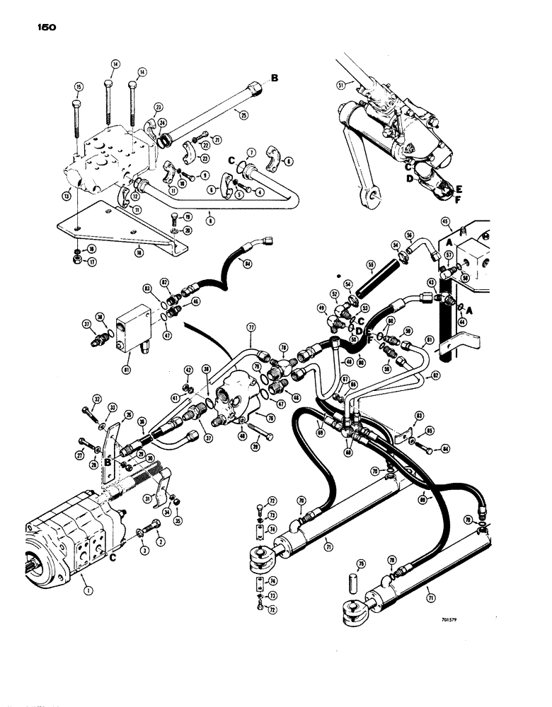 Схема запчастей Case W24 - (150) - STEERING HYDRAULICS, USED ON MODELS WITH DEMAND VALVE (05) - STEERING