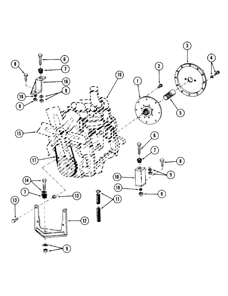 Схема запчастей Case 50 - (2-24) - CASE 504BDT DIESEL ENGINE AND MOUNTING PARTS (02) - ENGINE