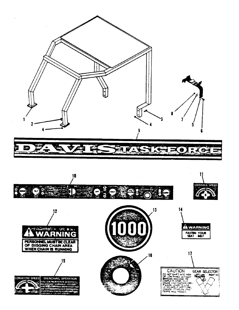 Схема запчастей Case 1000 - (80) - R.O.P.S. - DECALS 