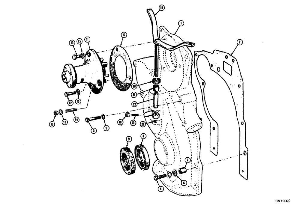 Схема запчастей Case 310E - (007) - TIMING GEAR COVER - GAS (01) - ENGINE