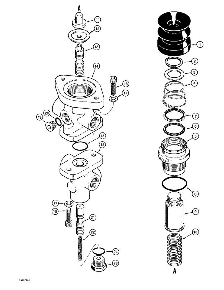 Схема запчастей Case 821B - (7-24) - BRAKE VALVE (07) - BRAKES