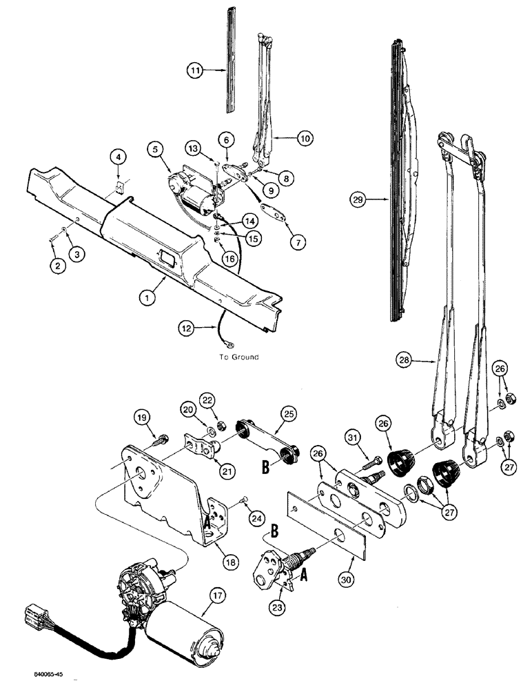 Схема запчастей Case W36 - (4-182) - CAB WIPER (04) - ELECTRICAL SYSTEMS