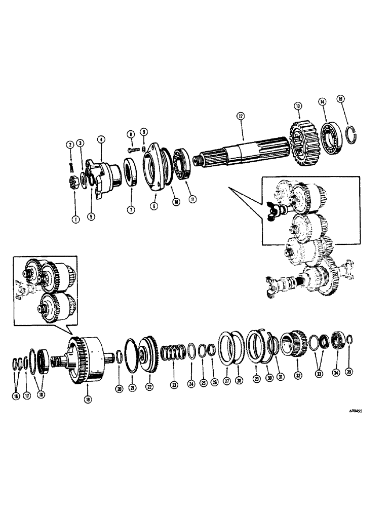 Схема запчастей Case W8B - (150) - TRANSMISSION, TRANSMISSION INPUT SHAFT, TRANSMISSION FORWARD (03) - TRANSMISSION