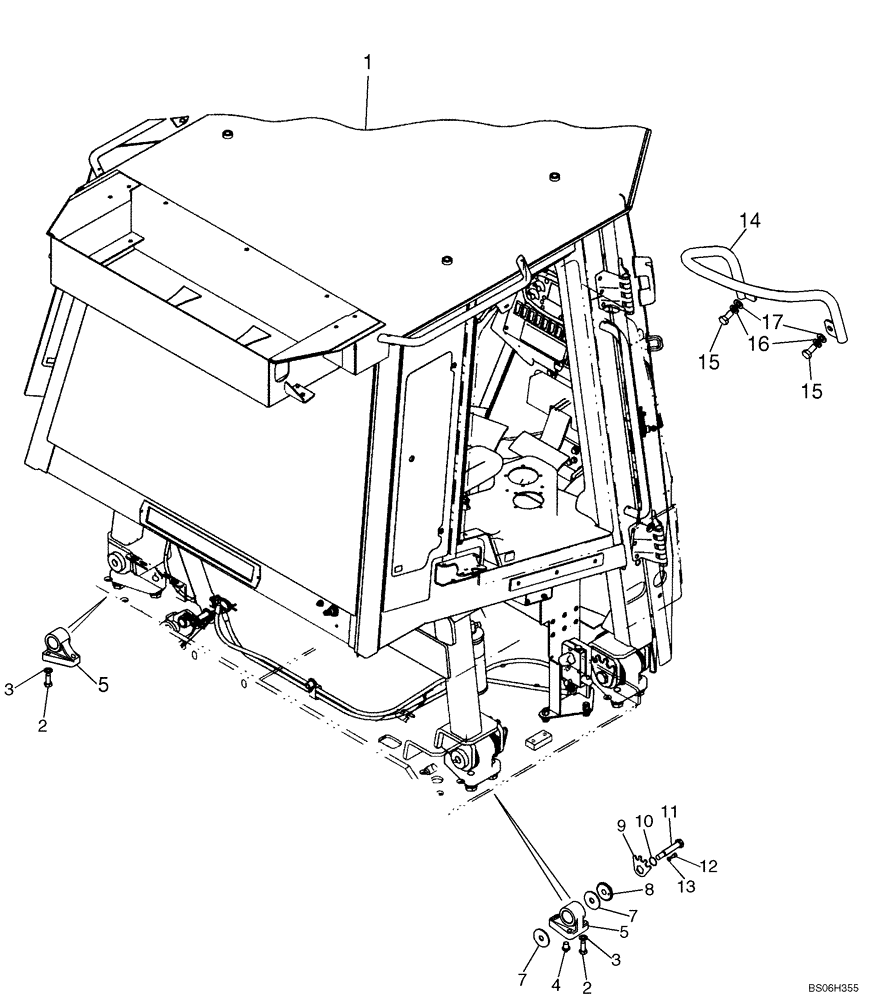 Схема запчастей Case 750L - (09-25) - CAB - FRAME, MOUNTING AND GRAB HANDLES (09) - CHASSIS/ATTACHMENTS