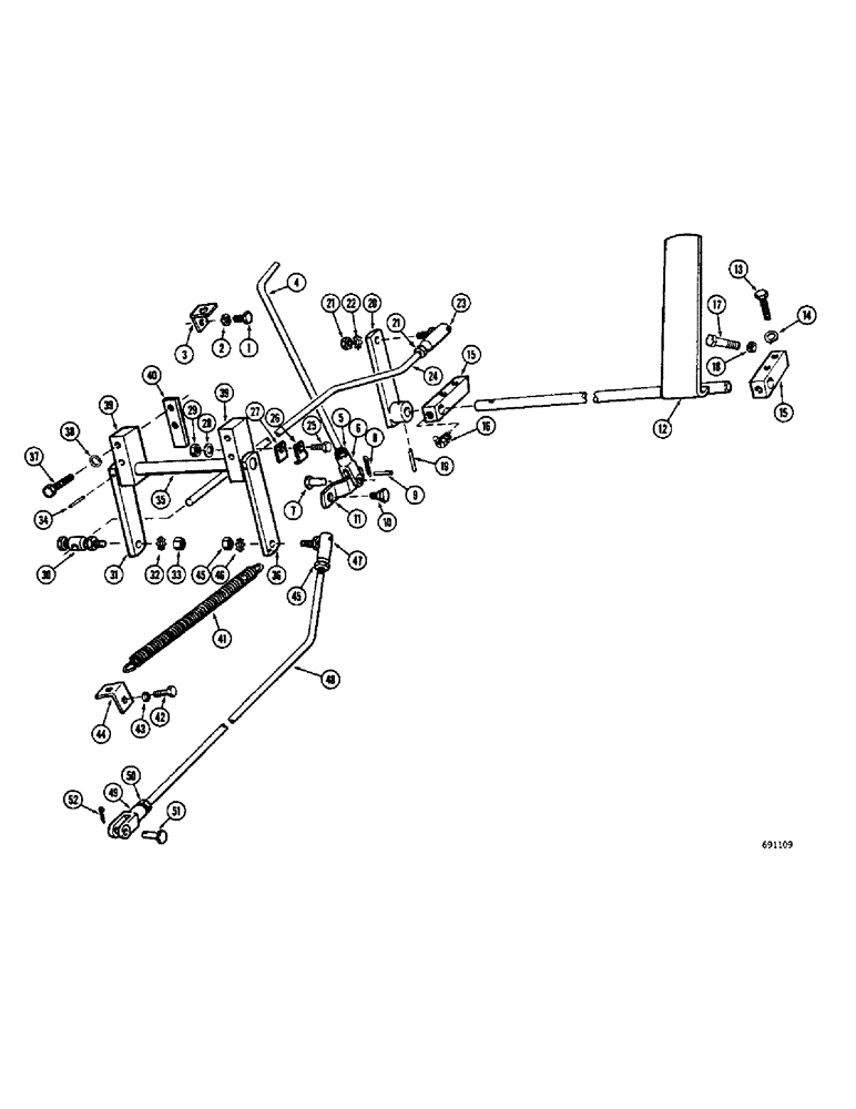 Схема запчастей Case W8B - (024) - THROTTLE CONTROL LINKAGE, DIESEL ENGINE (01) - ENGINE