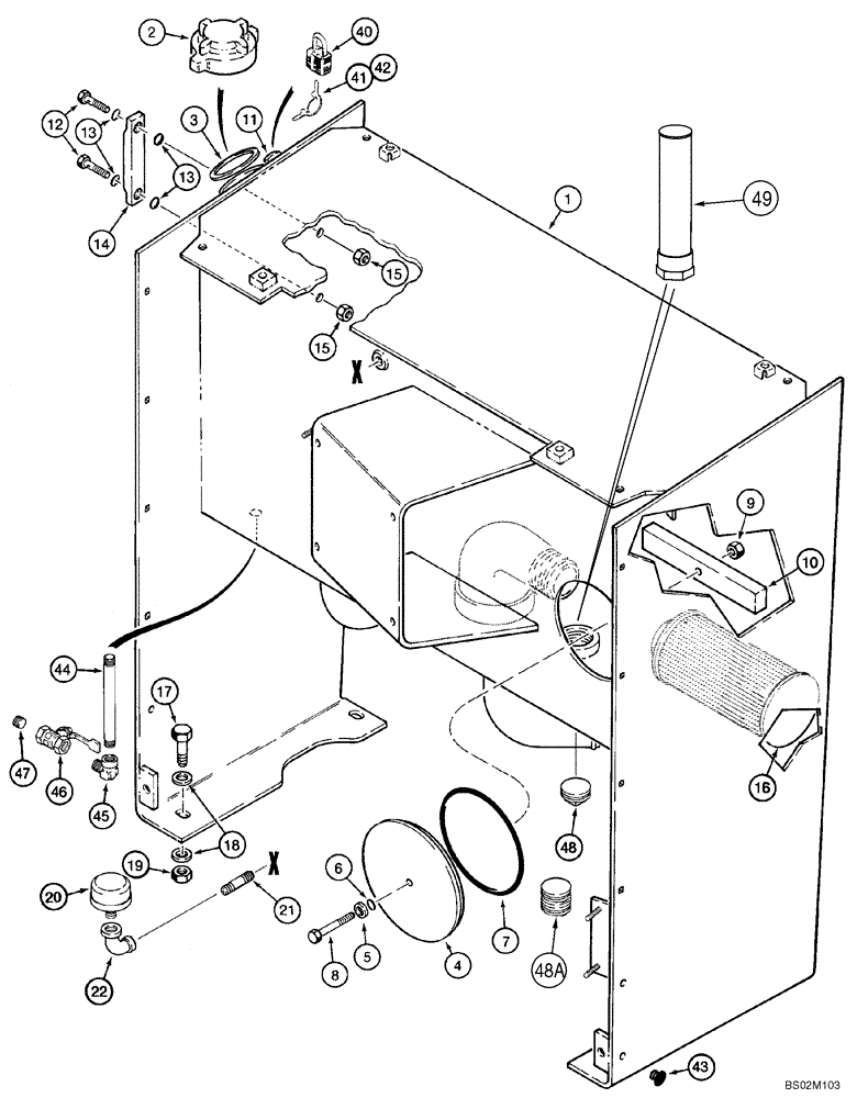 Схема запчастей Case 921C - (08-01) - RESERVOIR (Dec 4 2009 4:39PM) (08) - HYDRAULICS