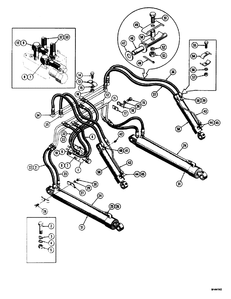 Схема запчастей Case 310F - (170) - LOADER HYDRAULICS, LIFT CYLINDER HYDRAULICS (07) - HYDRAULIC SYSTEM