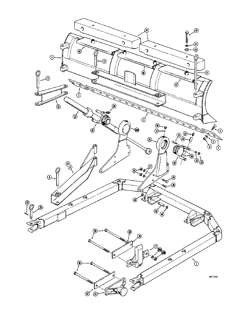 Схема запчастей Case 310G - (164) - MECHANICAL ANGLING DOZER (05) - UPPERSTRUCTURE CHASSIS