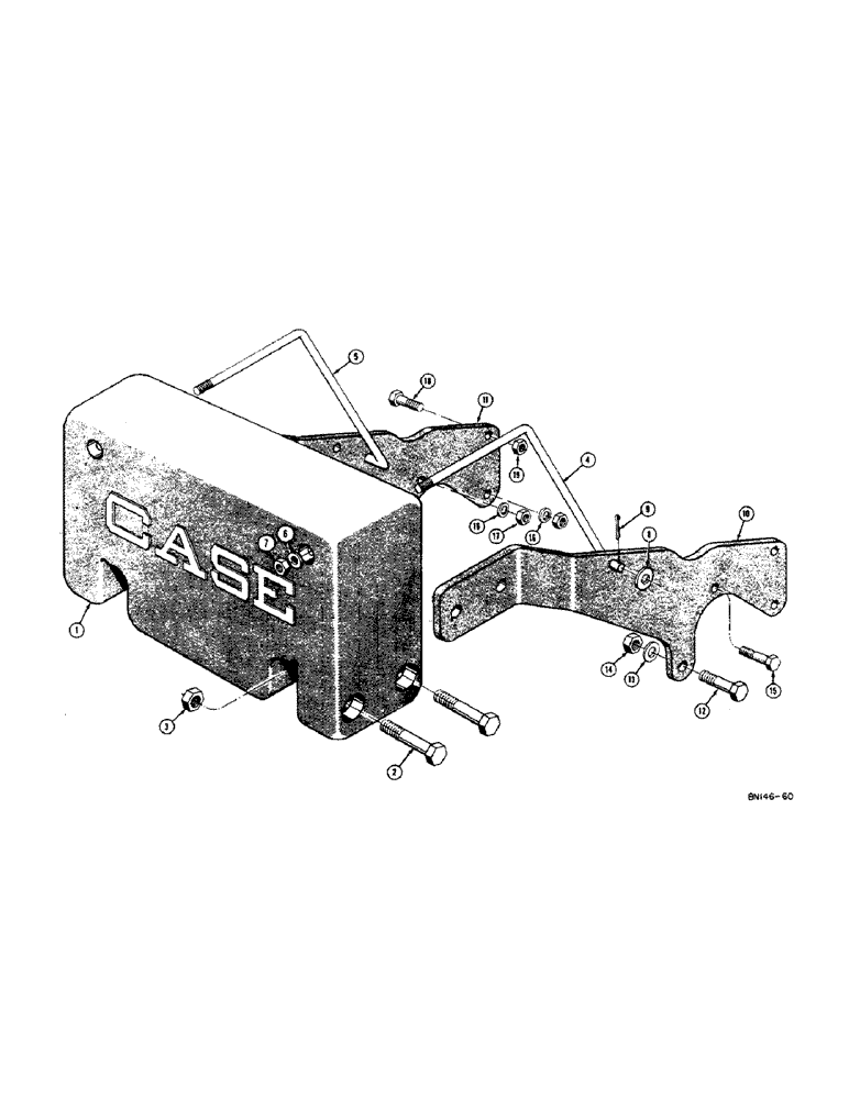 Схема запчастей Case 310D - (112) - 900 LB. COUNTERWEIGHT (WITH WINCH) (05) - UPPERSTRUCTURE CHASSIS