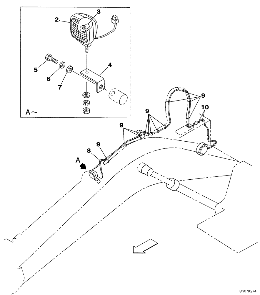 Схема запчастей Case CX225SR - (04-20) - LAMP, WORK - BOOM (04) - ELECTRICAL SYSTEMS