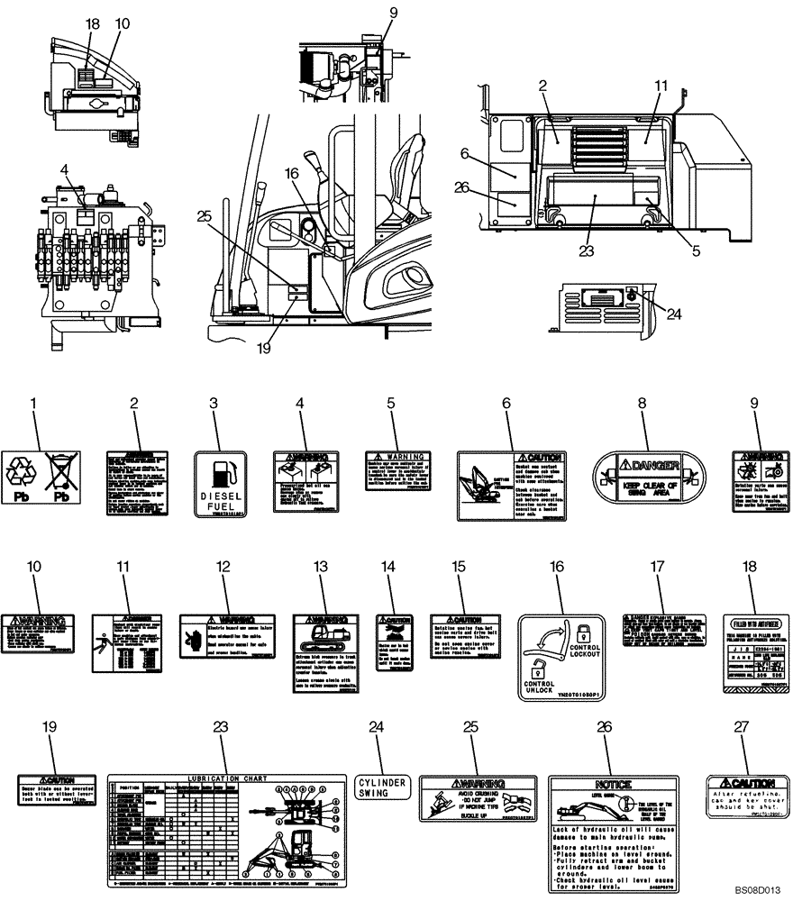 Схема запчастей Case CX31B - (06-001[02]) - NAME PLATE INSTALLATION (PW22T00083F2), PAGE 2 OF 2 (90) - PLATFORM, CAB, BODYWORK AND DECALS