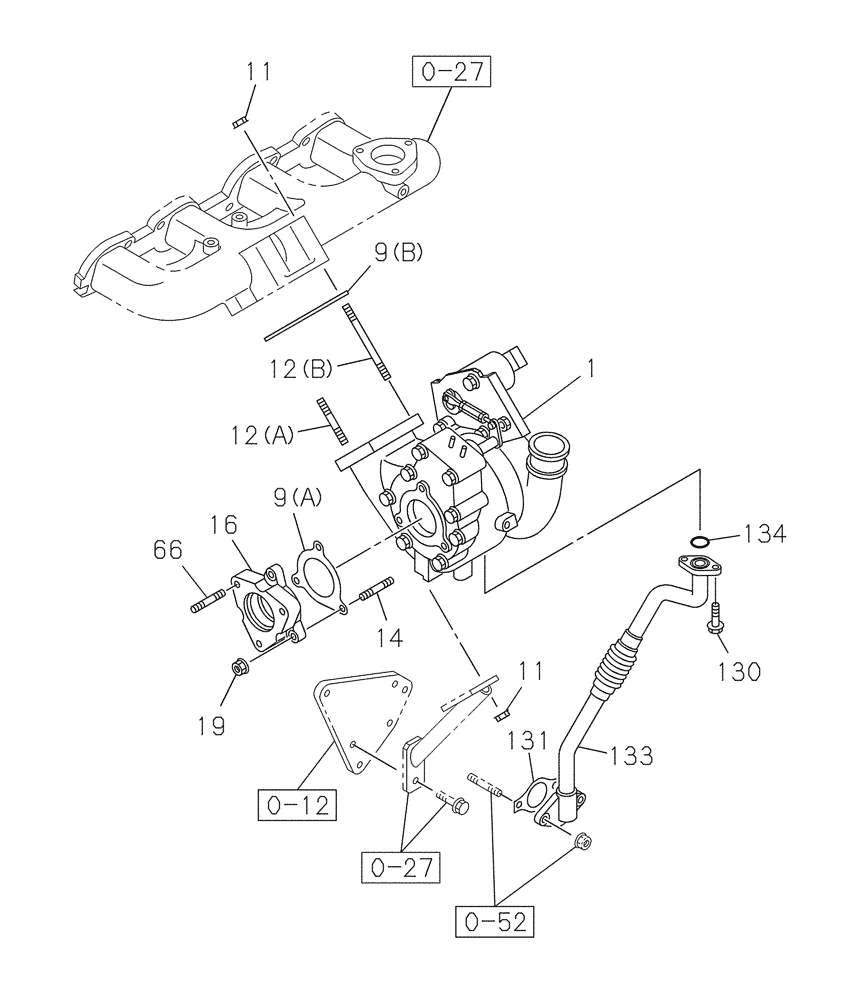 Схема запчастей Case CX210C LR - (10.250.01[01]) - TURBOCHARGER (10) - ENGINE