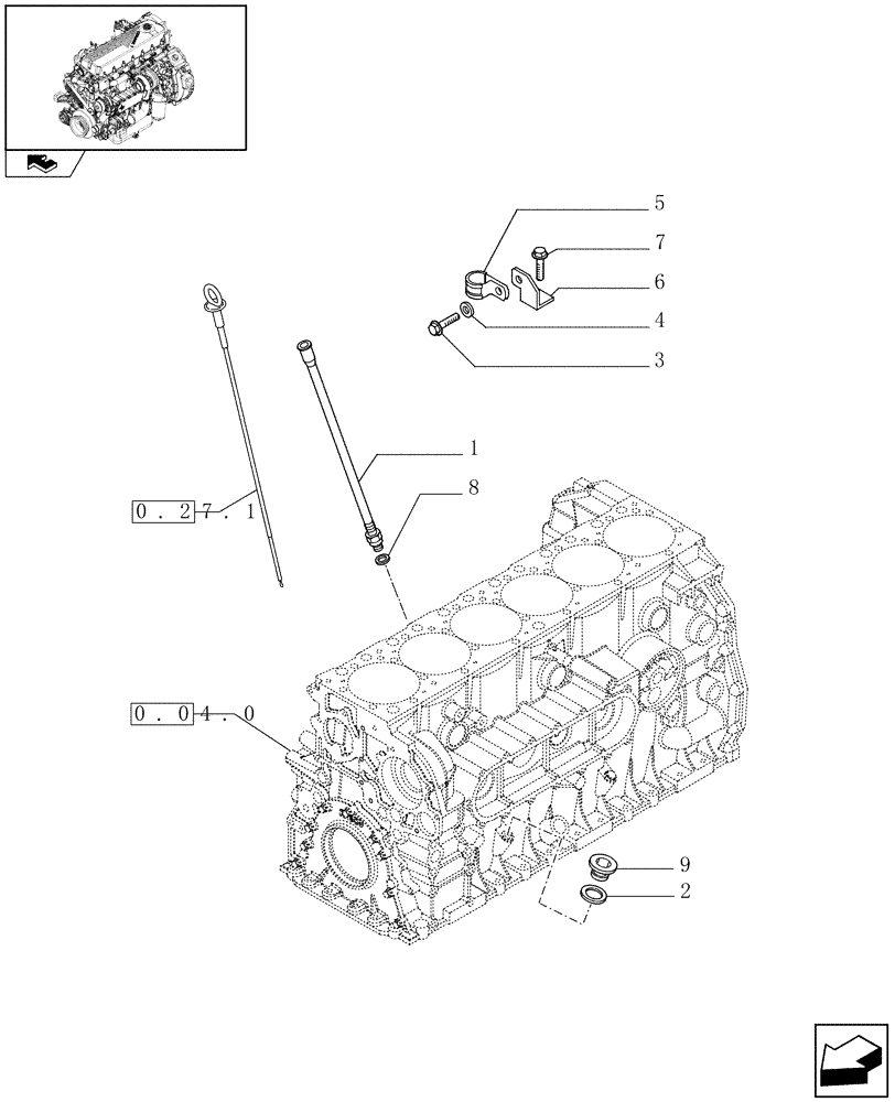 Схема запчастей Case F2CE9684H E003 - (0.27.0) - OIL LEVEL CHECK (504228960 - 504055391) 