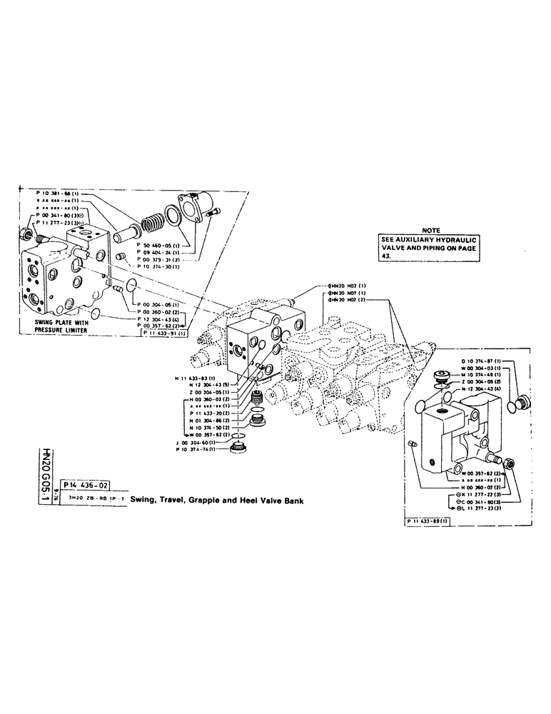 Схема запчастей Case 220CKS - (62) - SWING, TRAVEL, GRAPPLE AND HEEL VALVE BANK (07) - HYDRAULIC SYSTEM