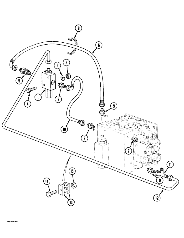 Схема запчастей Case 888 - (7-02) - TRACK DRIVE CONTROL CIRCUIT (07) - BRAKES