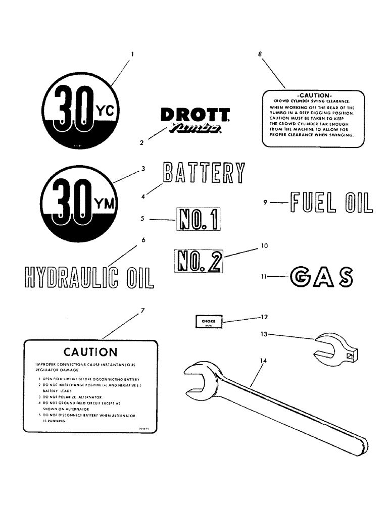 Схема запчастей Case 30YM - (100) - DECALS & TOOLS (05) - UPPERSTRUCTURE CHASSIS