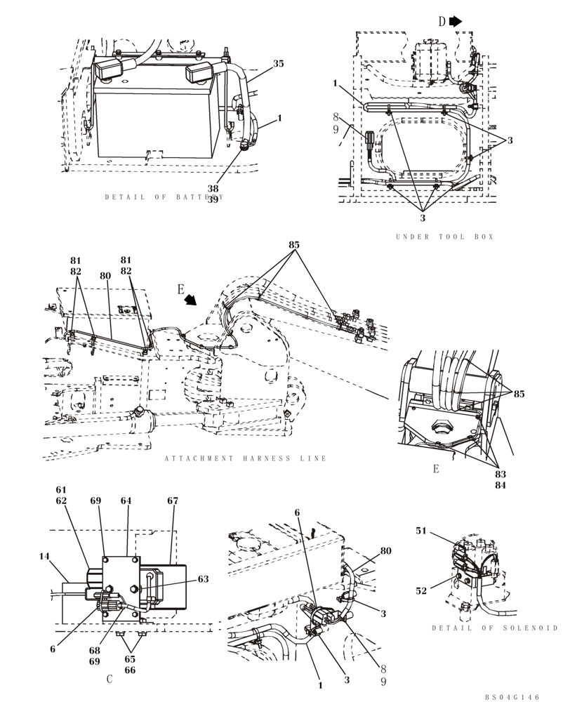 Схема запчастей Case CX80 - (04-03) - HARNESS, MAIN - CHASSIS, UPPERSTRUCTURE (04) - ELECTRICAL SYSTEMS