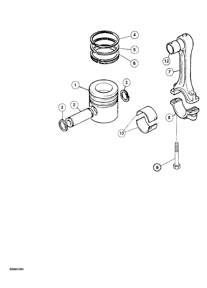 Схема запчастей Case 689G - (02-38) - PISTONS AND CONNECTING RODS (02) - ENGINE