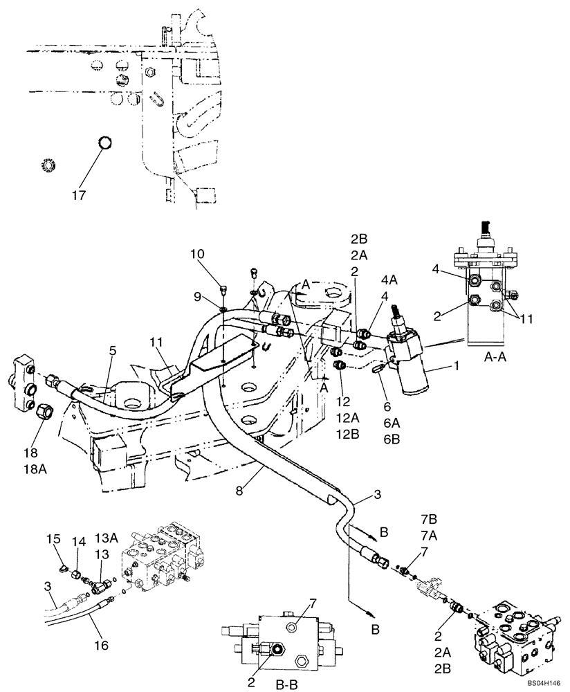 Схема запчастей Case 521D - (05-03A) - HYDRAULICS - STEERING - STANDARD - IF USED (05) - STEERING