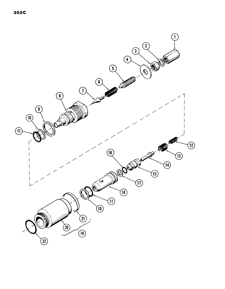 Схема запчастей Case 980B - (303C) - PORT RELIEF CARTRIDGE, (HYDRECO) (07) - HYDRAULIC SYSTEM