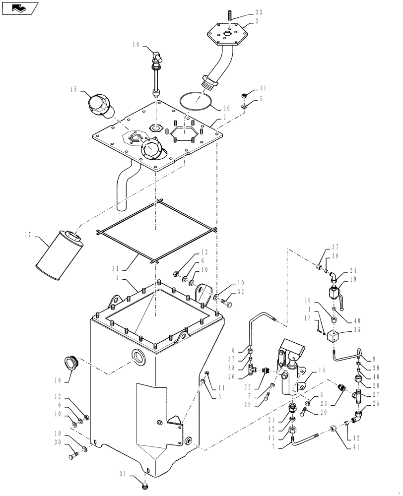 Схема запчастей Case DV207 - (35.300.01) - HYDRAULIC OIL RESERVOIR (35) - HYDRAULIC SYSTEMS