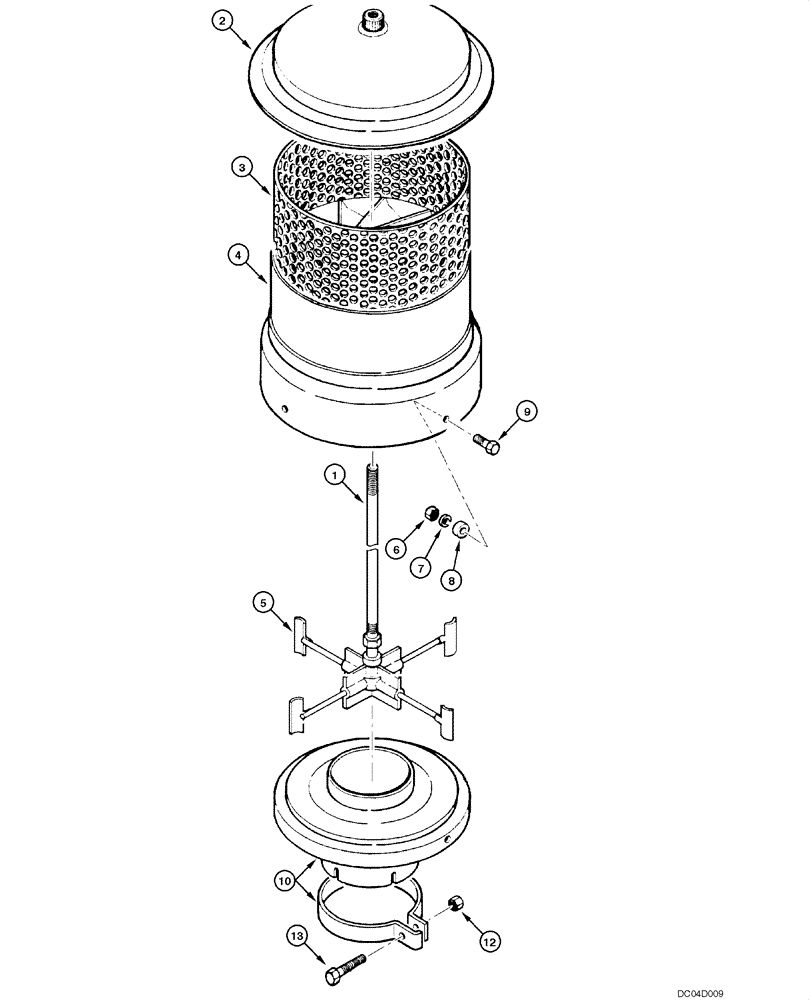 Схема запчастей Case 885 - (02.09[00]) - AIR PRE - CLEANEER - ASSEMBLY (02) - ENGINE