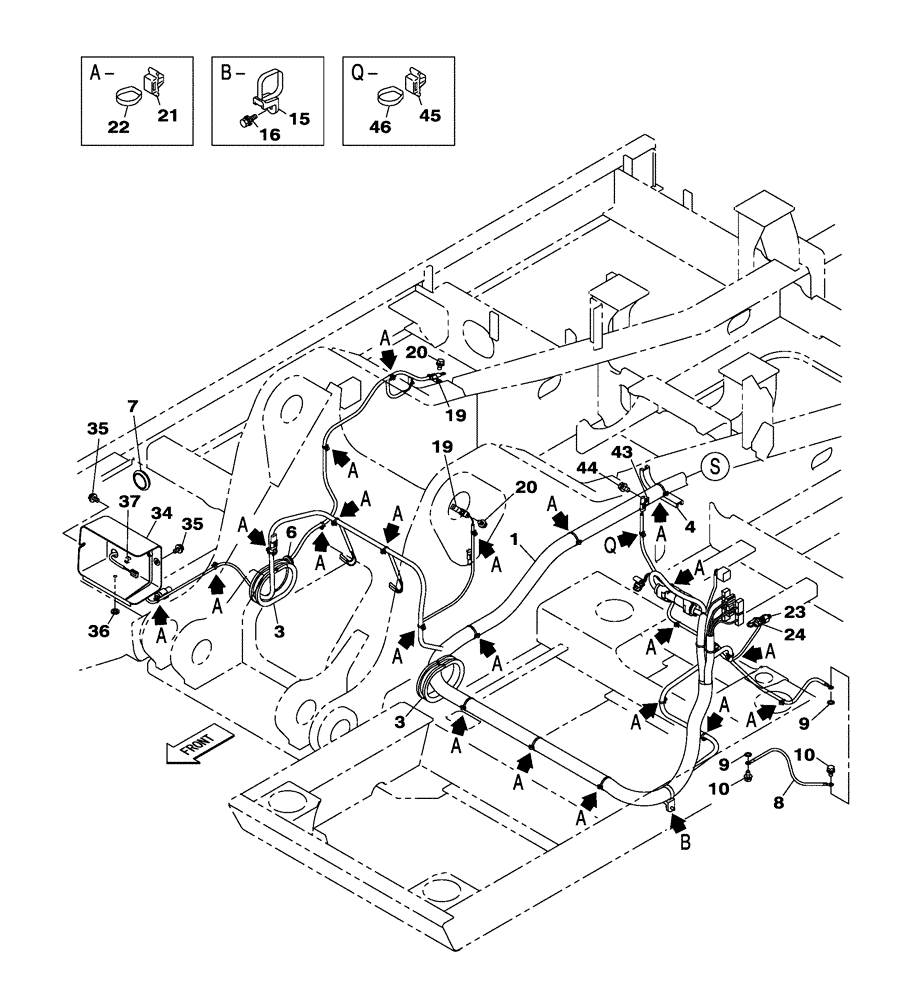 Схема запчастей Case CX250C - (04-001[01]) - CHASSIS ELECTRICAL CIRCUIT (04) - ELECTRICAL SYSTEMS