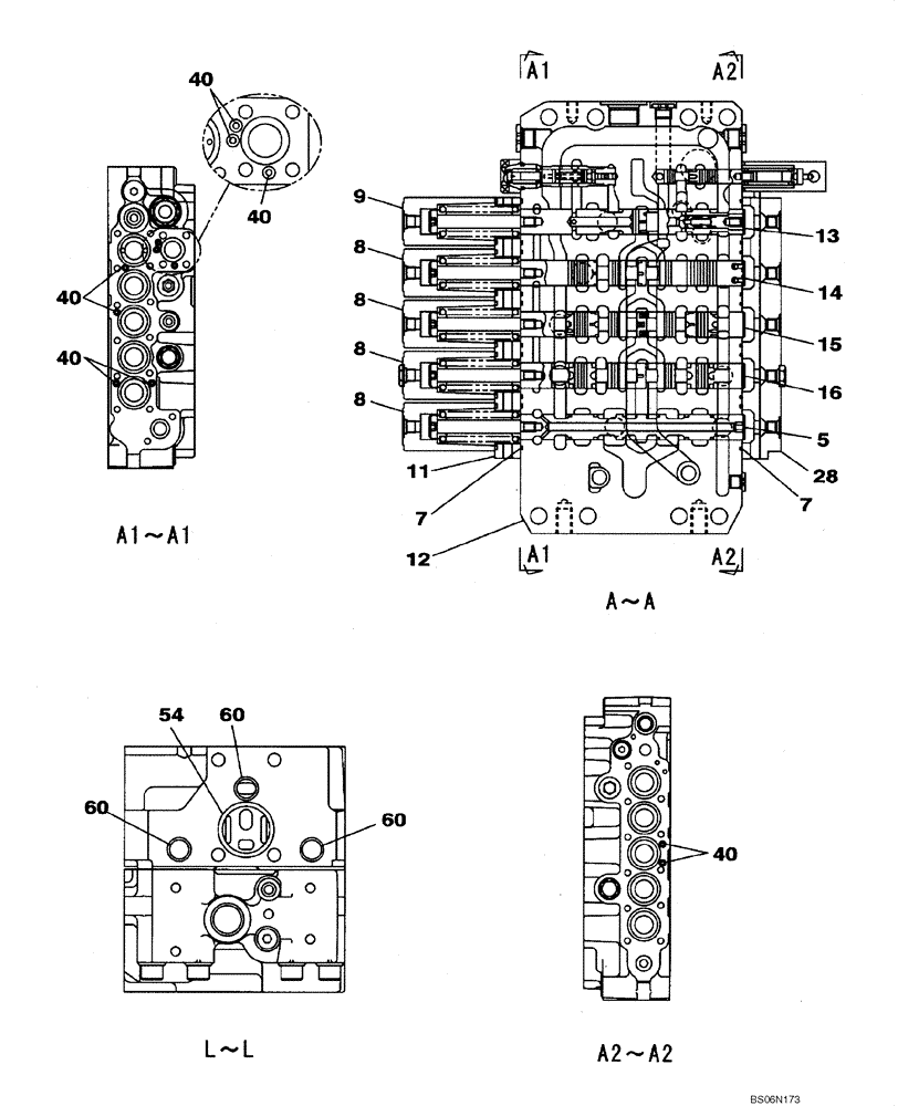 Схема запчастей Case CX290B - (08-58) - KBJ12141 VALVE ASSY - CONTROL (08) - HYDRAULICS