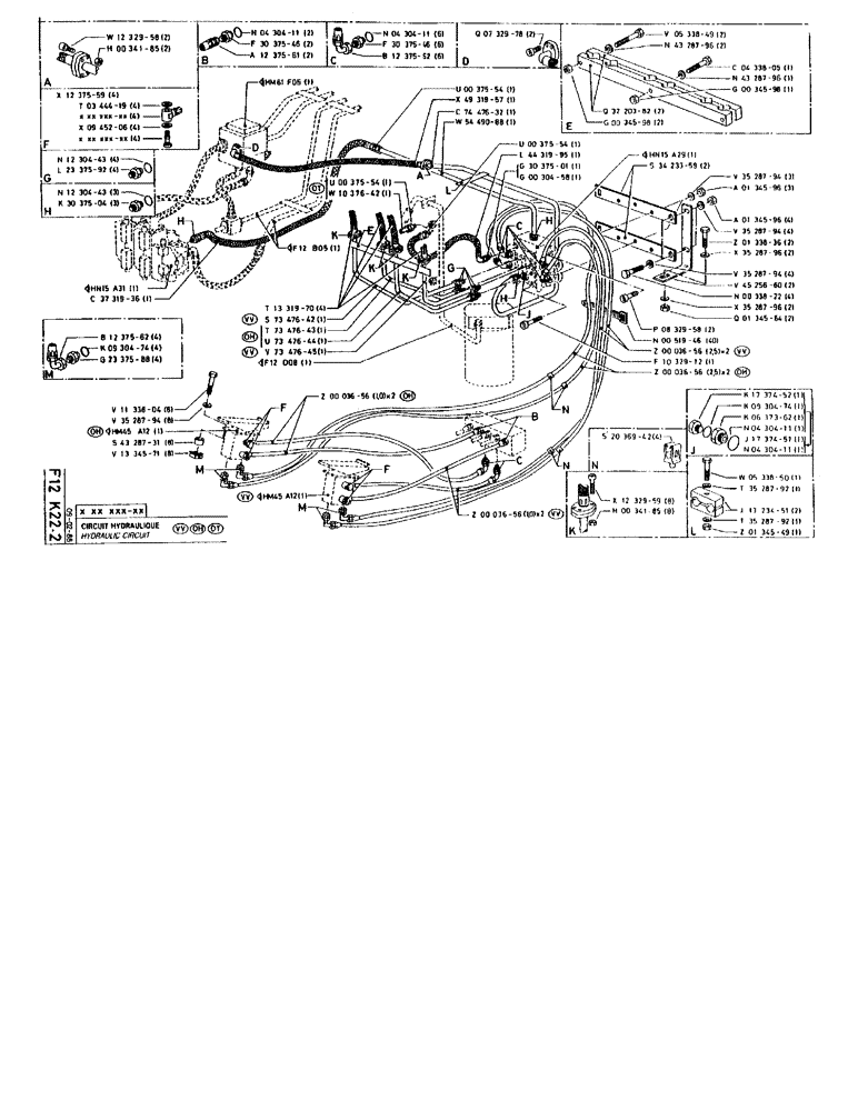 Схема запчастей Case 90BCL - (208) - HYDRAULIC CIRCUIT (07) - HYDRAULIC SYSTEM