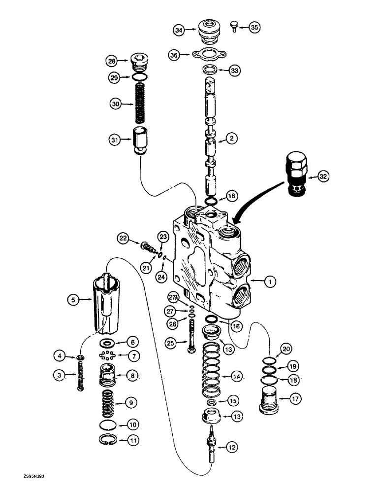 Схема запчастей Case 1155E - (8-126) - DOZER LIFT SECTION (08) - HYDRAULICS