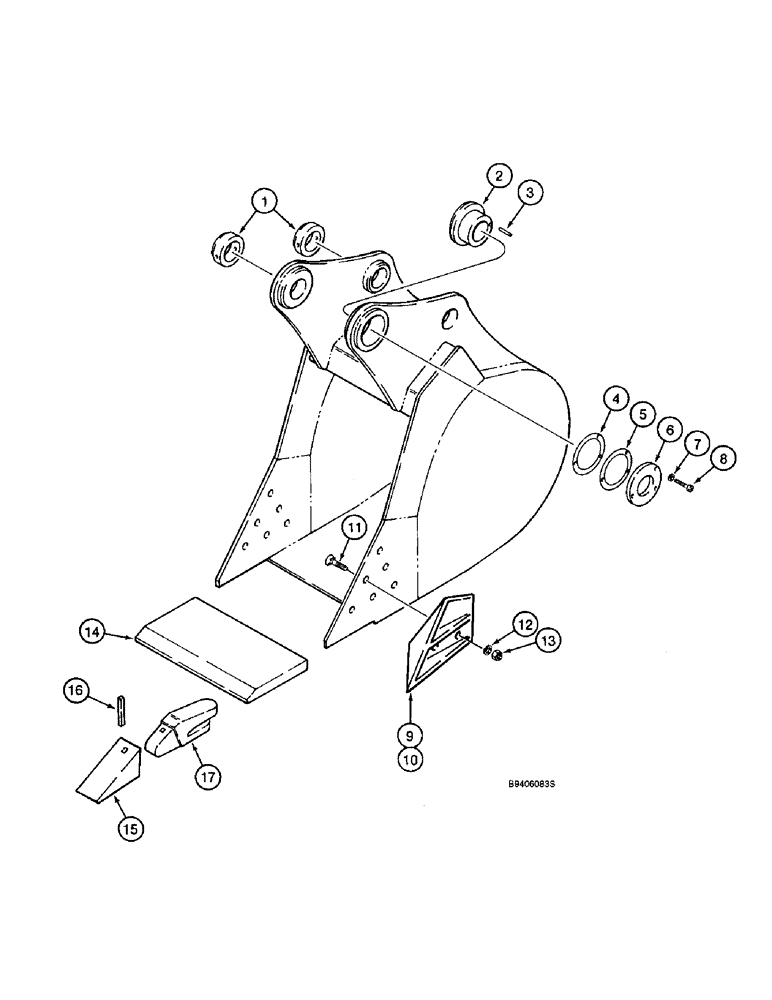 Схема запчастей Case 9040B - (9-114) - CENTRAL FABRICATORS BUCKETS, SEVERE DUTY (09) - CHASSIS