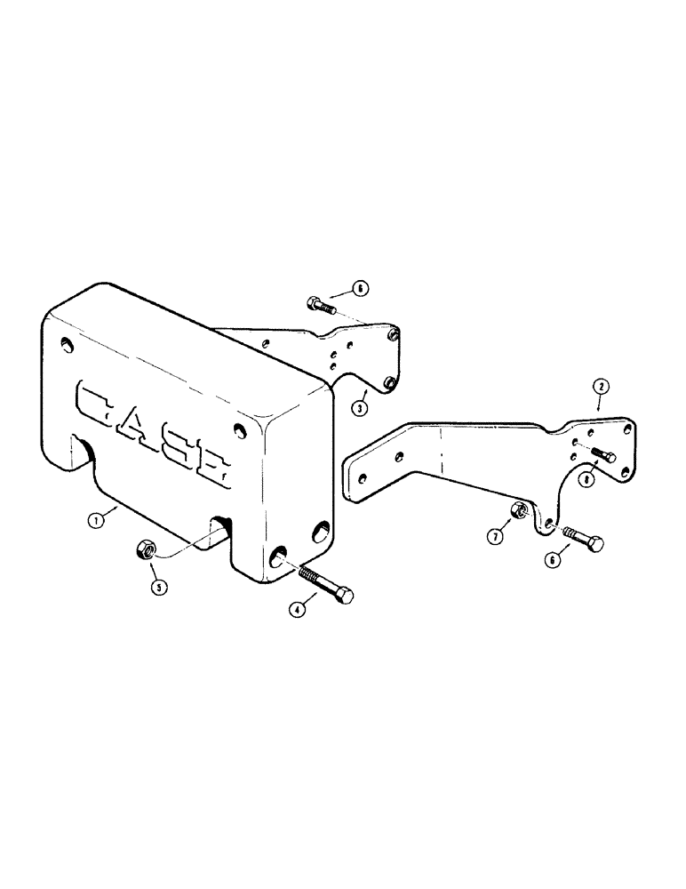 Схема запчастей Case 310G - (252) - REAR COUNTERWEIGHT (WINCH MODELS) (05) - UPPERSTRUCTURE CHASSIS