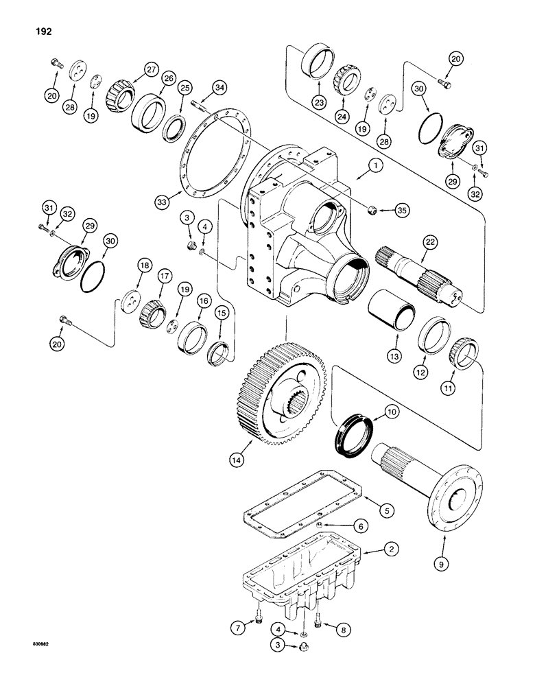 Схема запчастей Case 1150D - (192) - TRANSMISSION FINAL DRIVE (06) - POWER TRAIN