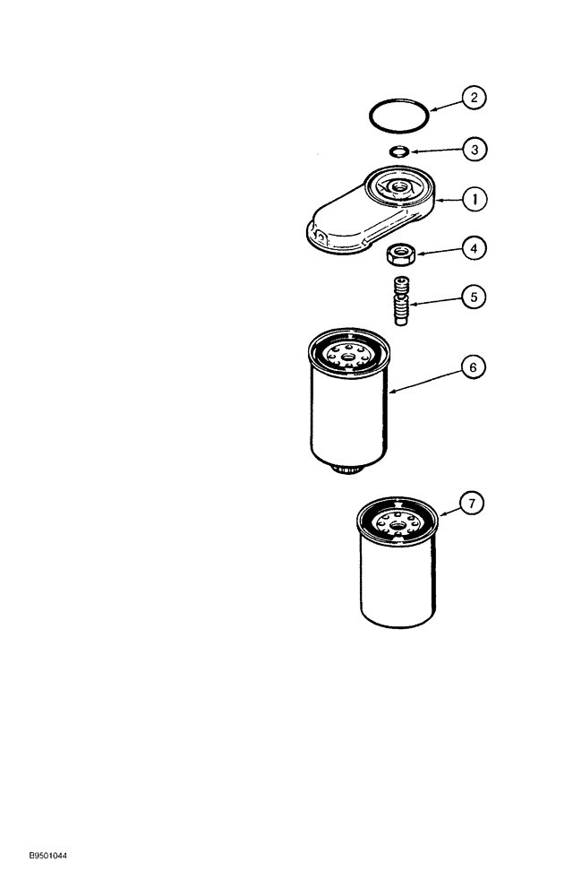 Схема запчастей Case 550G - (3-10) - FUEL FILTER, 4-390 AND 4T-390 ENGINE, PRIOR TO P.I.N. JJG0255794 (02) - FUEL SYSTEM