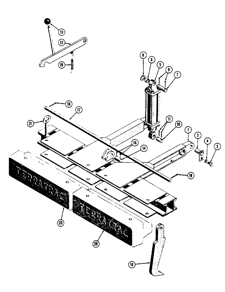 Схема запчастей Case 600 - (210) - SCARIFIER INSTALLATION FOR BACKHOE,, FRAME, CYL., TEETH, WEIGHTS, MOUNTING PARTS (05) - UPPERSTRUCTURE CHASSIS