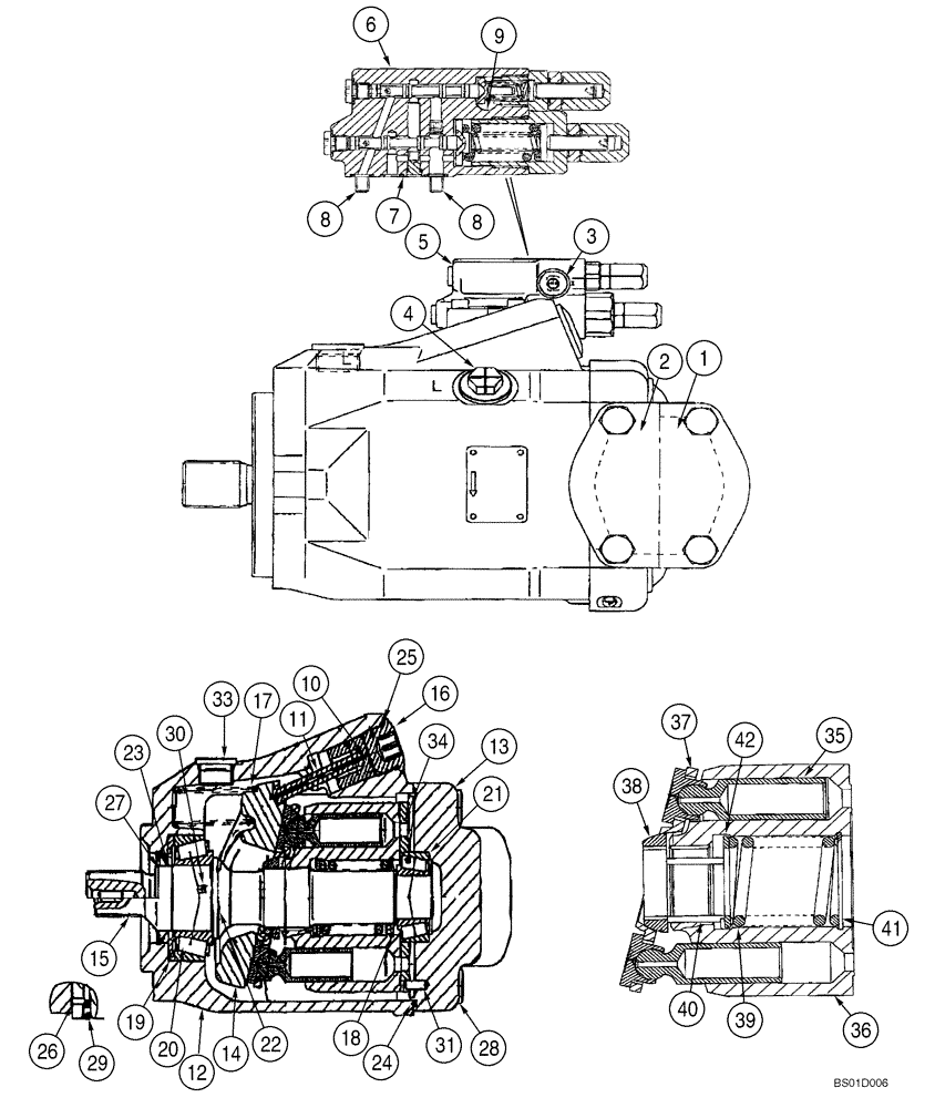 Схема запчастей Case 621D - (08-01C) - PUMP ASSY (08) - HYDRAULICS