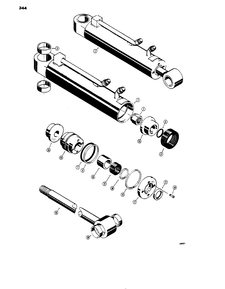 Схема запчастей Case 450 - (344) - D42415 ULRICH CLAM CYLINDER (07) - HYDRAULIC SYSTEM