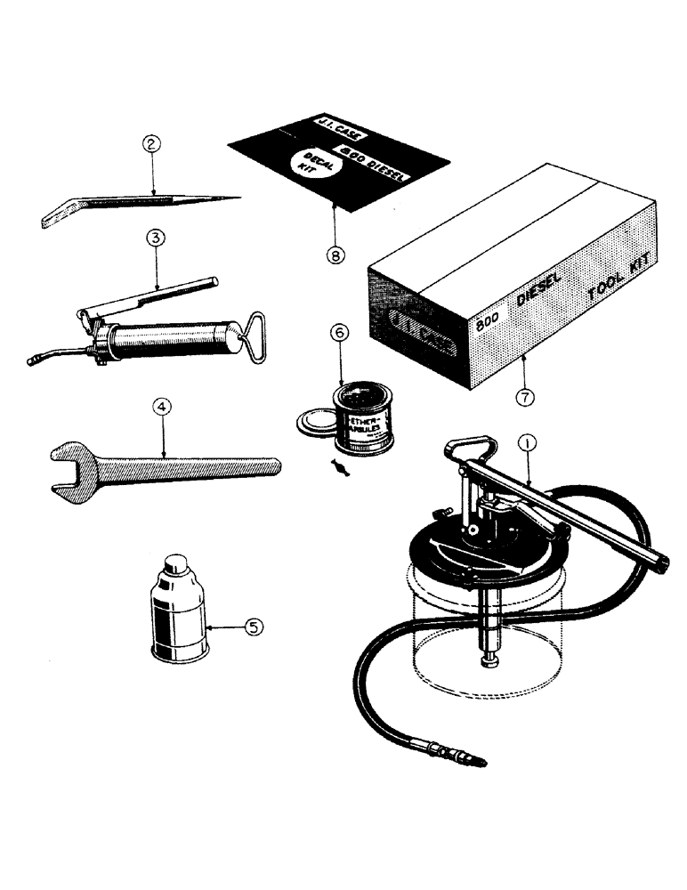 Схема запчастей Case 800 - (190) - TOOLS & EQUIPMENT, DECALS, GREASE GUNS, WRENCHES (05) - UPPERSTRUCTURE CHASSIS